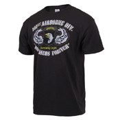Black Ink 101st Airborne Division Printed T-Shirt