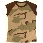 Womens Short Sleeve Camo Raglan T-Shirt