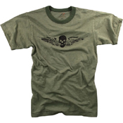 Mens Vintage Skull And Wing Slub T-Shirt