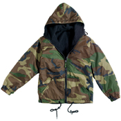 Kids Reversible Camo Jacket with Hood
