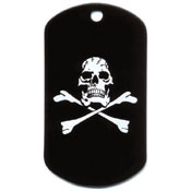 Skull And Crossbones Screen Printed Dog Tags