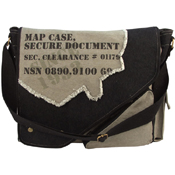 Vintage Canvas Two-Tone Imprinted Map Bag