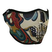 Neoprene Psychedelic Skull Face Mask - Half