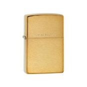 Zippo Brushed Brass Lighter With Solid Brass Engraved